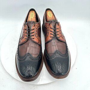 Preventi Men Size EU 41 US 8 Black Brown Leather Wingtip Brogue Derby Dress Shoe
